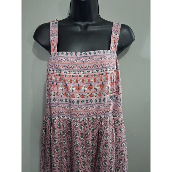 Knox Rose Dress Large Floral Bohemian Maxi Sleeveless Mix Print Festival Tiered - Picture 3 of 12